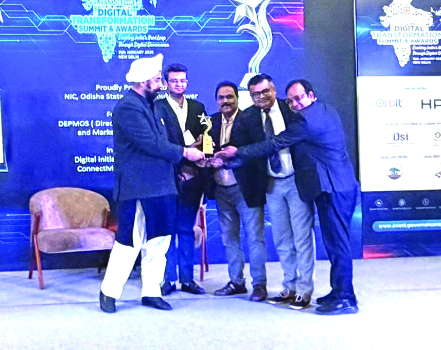 ନୂଆଦିଲ୍ଲୀଠାରେ ଆୟୋଜିତ ଷଷ୍ଠ ଡିଜିଟାଲ୍‌ ଟ୍ରାନ୍ସଫର୍ମେସନ୍‌ ସମିଟ୍‌ ରେ ଏନ୍‌ଆଇସି-ଓଡ଼ିଶା ପୁରସ୍କୃତ